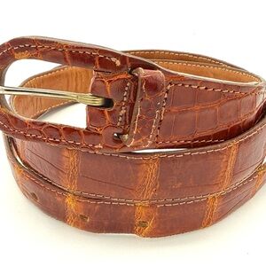 Vintage Artisan Women’s Genuine Reddish Brown Alligator Belt By Cipriani
